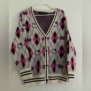 Hello Kitty Argyle Print Cardigan - Forever 21 collection
